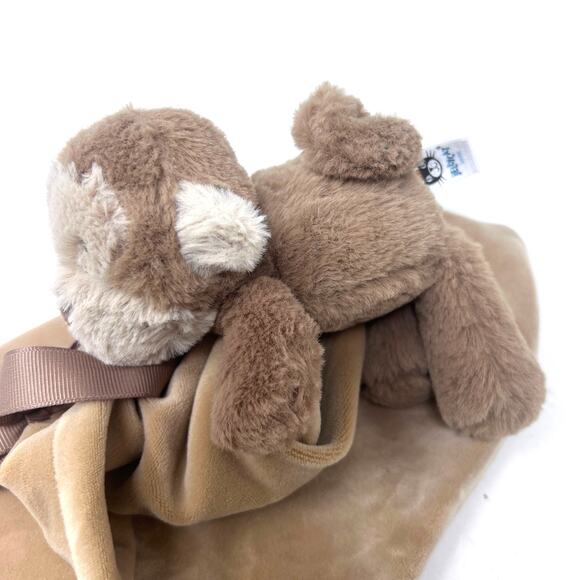 Jellycat Shooshu Monkey Soother Plush Brown Lovey Baby Security Blanket Nunu HTF - Picture 3 of 6